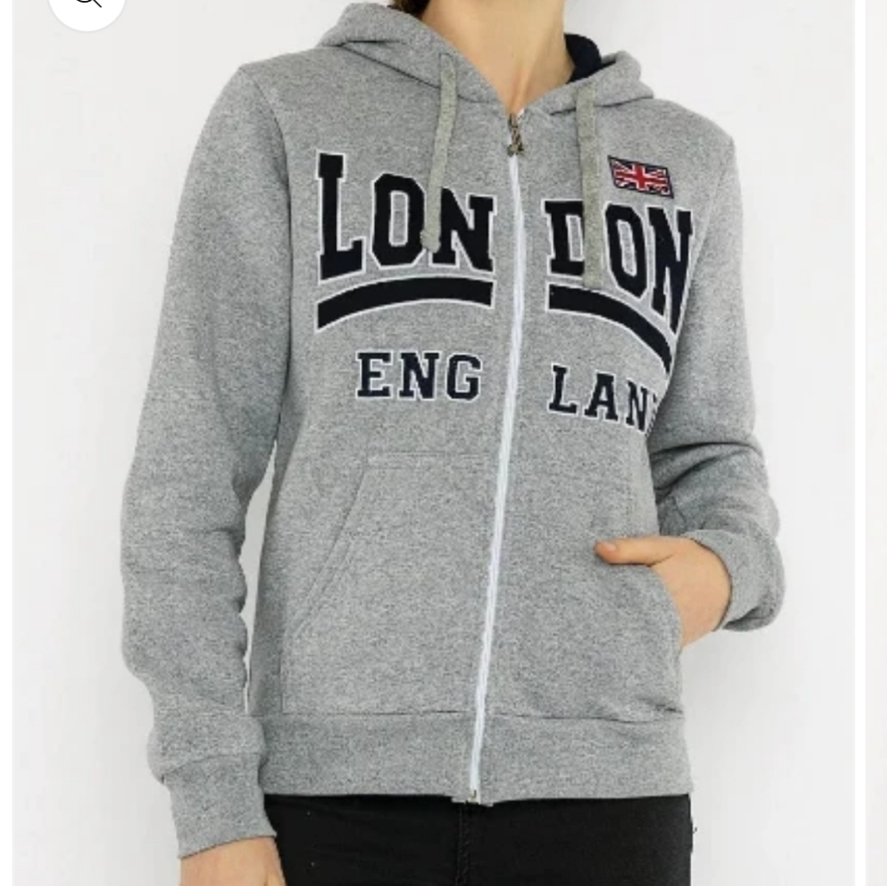 Nas Light Grey London Sweatshirt Jacket - Sz L Open To Offers